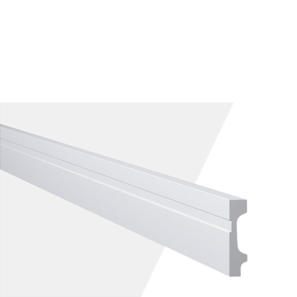 RODAPE POLIESTIRENO GART WALLSTYL FB7 BRANCO 7CM FRISADO 18MM - 2,44M