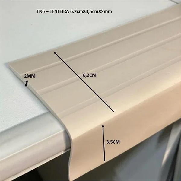 TESTEIRA DE PVC 6,2×3,5CM (COR À DEFINIR) 2MM - 50M