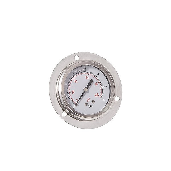 Manômetro de Painel 1/4" x Diâm.2,5" - 100PSI c/Glicerina