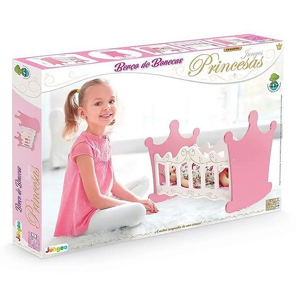 Berco De Balanco Para Bonecas Brinquedo Princesas Mdf Junges