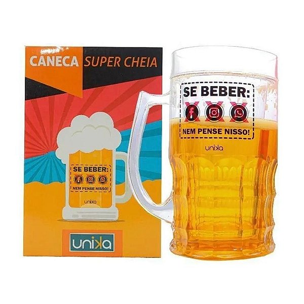 CANECA SUPER CHEIA DE BEBER 600ML