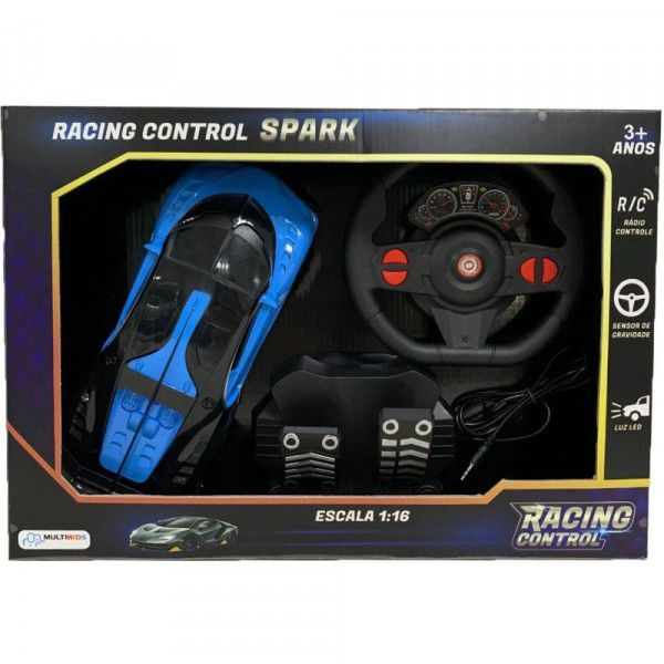 Carrinho Controle Remoto Rancing Control Spark Azul BR1339