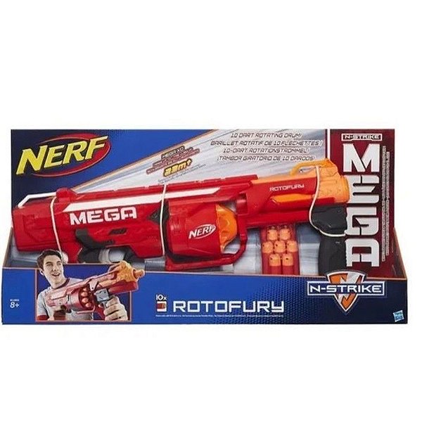 Lancador Nerf N-Strike Mega Rotofury 10 Dardos Hasbro B1269