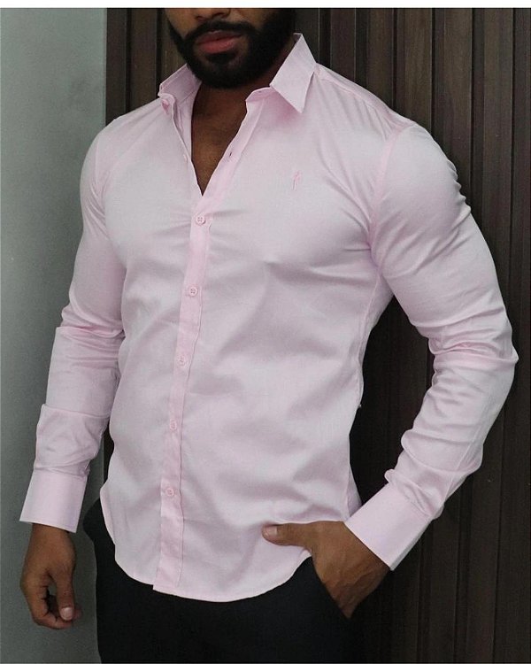 CAMISA ML SLIM ROSA BEBE