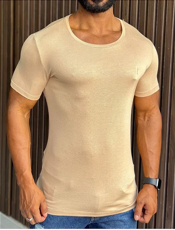 CAMISETA PREMIUM BEGE SLIM