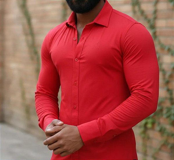 CAMISA ML SLIM POLIAMIDA VERMELHA