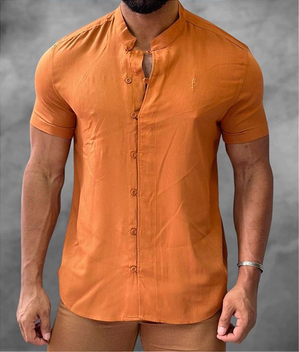 CAMISA MC BATA SLIM MARROM