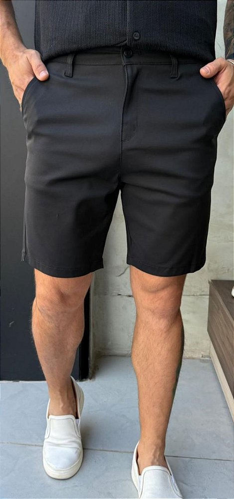 BERMUDA ALFAIATARIA SLIM PRETA