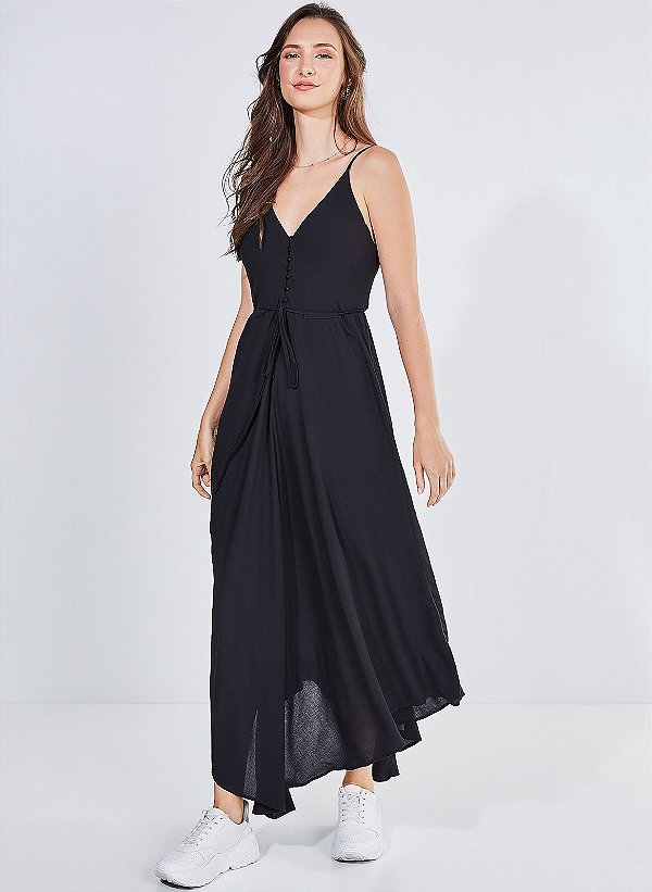 Vestido Midi com Pontas