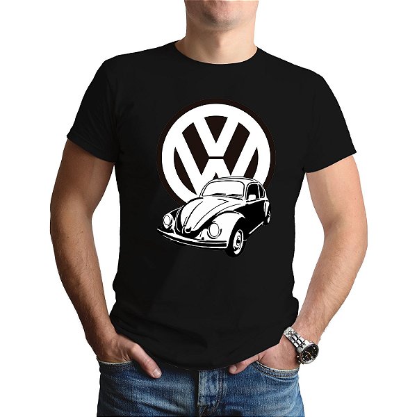 Camiseta Carro Clássico Fusca VW - Manga Curta 100% Algodão