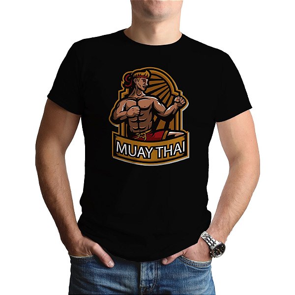 Camiseta Muay Thai - Manga Curta 100% Algodão
