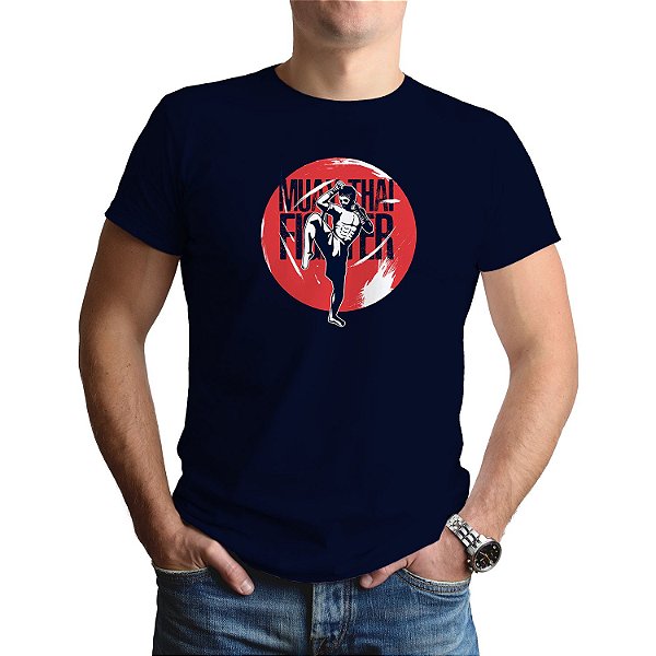 Camiseta Muay Thai Fighter 2 - Manga Curta 100% Algodão