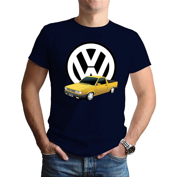 Camiseta Saveiro VW Volkswagen Quadrada Amarela