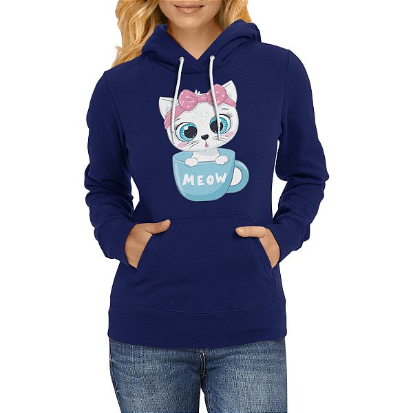 Moletom Feminino Gatinho Blusa de Frio