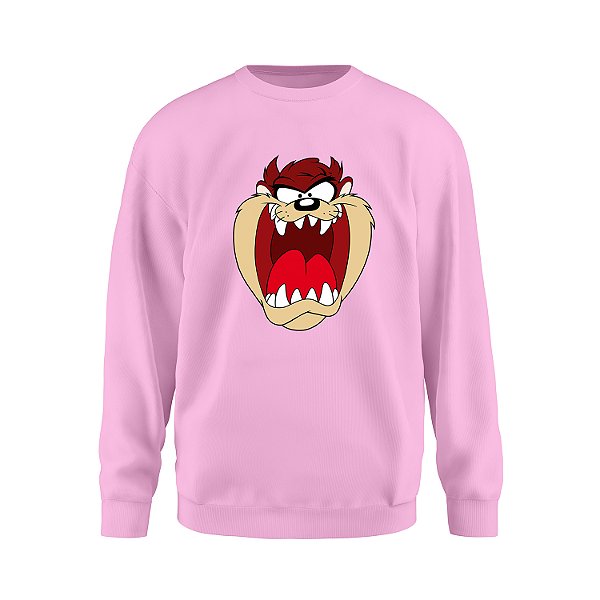 Moletom Feminino Gola Redonda Careca  Taz Mania Blusa de Frio