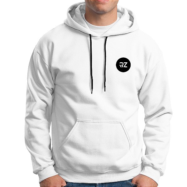 Moletom Canguru Blusa De Frio Capuz Macio Renzo RZ CD Branco