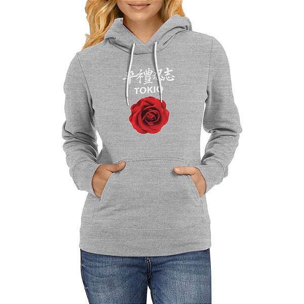 Moletom Canguru Feminino Tokio Rosa Blusa de Frio