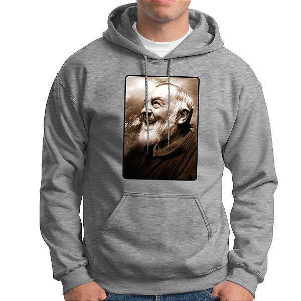 Moletom Canguru Padre Pio PB Religiosa Católica Cristã