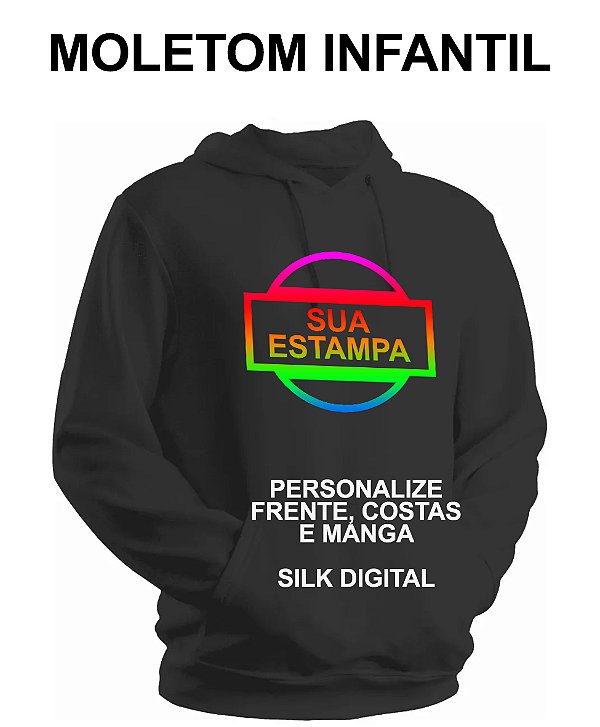 Moletom Canguru Infantil Personalizado Blusa de Frio