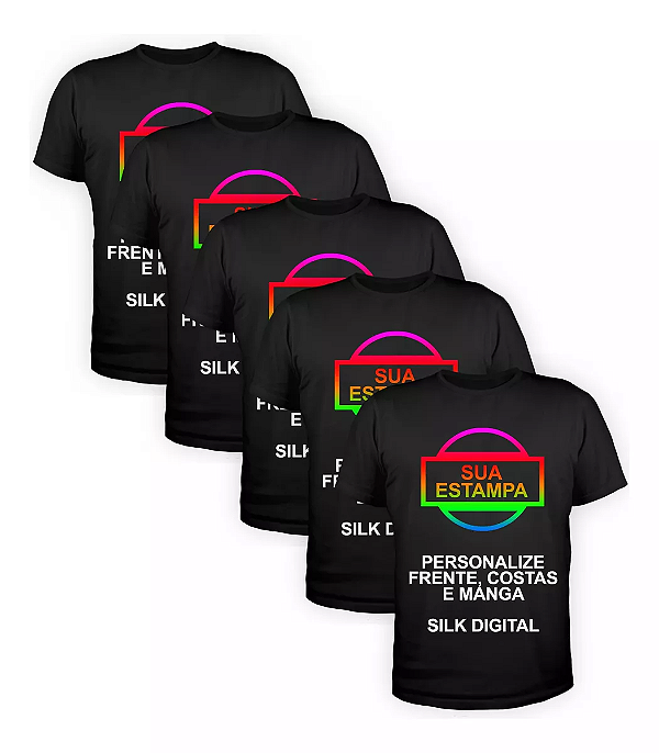 Kit Com 5 Unidades Camisetas Personalizadas