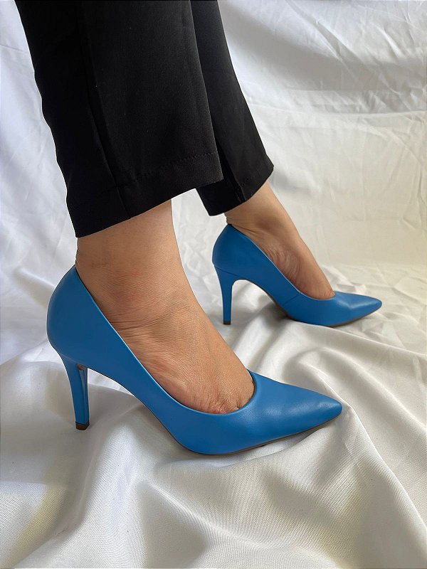 Scarpin Salto Fino Rihanna Azul