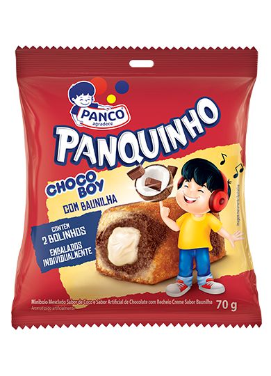 Bolinho PANCO Panquinho Chocoboy com Baunilha 70g- c/ 2 un