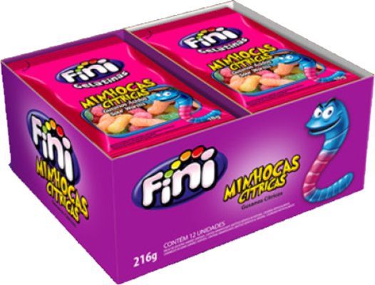 Bala de Gelatina FINI  MINHOCAS CITRICAS - c/12 uni. 15gr