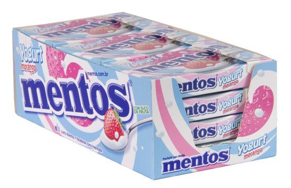 Bala MENTOS YOGURT MORANGO - c/12 un