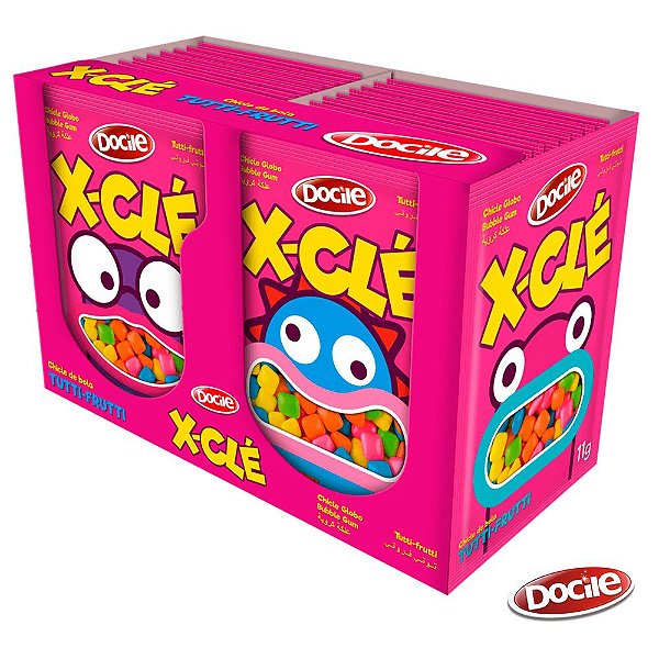 Chiclete MINI XCLÉ Sabor Tutti-Frutti Docile - c/ 24 un