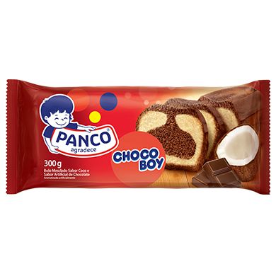 Bolo mesclado sabor  coco com chocolate PANCO Choco Boy - 300g 1 un