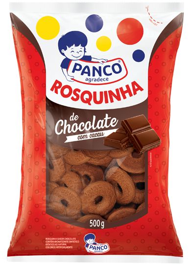 Biscoito doce sabor chocolate Rosquinhas de chocolate PANCO 500g 1 uni,