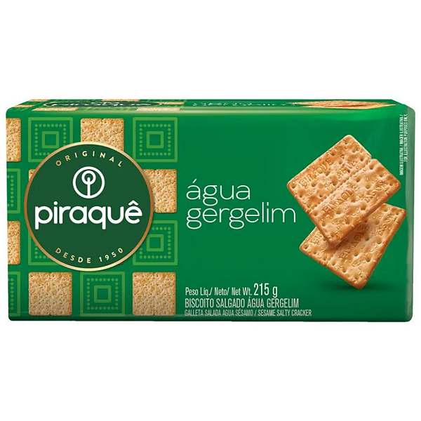 Biscoito Salgado Água e Gergelim Piraquê 215g