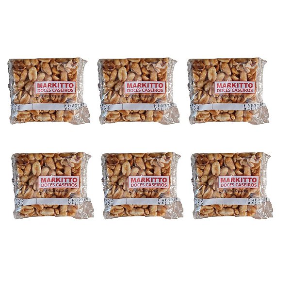Kit 6 un Pé de Moleque MARKITTO Doces Caseiros - 45g