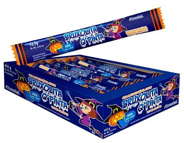 Bala Mastigável Stick BRUXOLITO Q Pinta Sabor Tutti-Frutti 492g - c/ 40 un