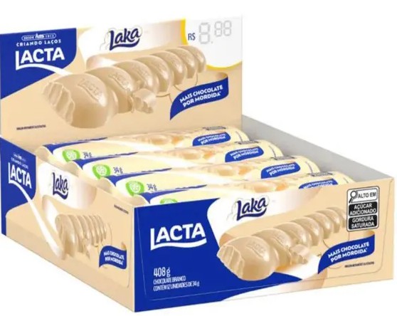 Chocolate Branco LAKA 408g - c/ 12 un (34g)