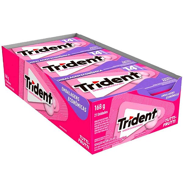 Goma de mascar Chiclete TRIDENT Tutti-Frutti Sabor Duradouro 302,4g - c/12 un
