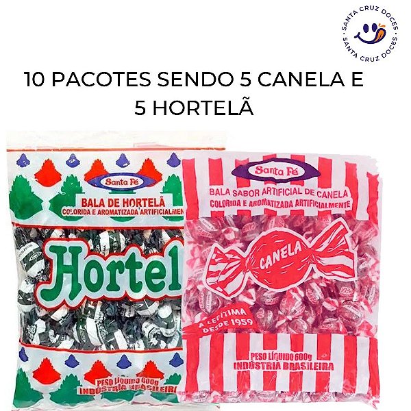 Kit 10 Bala SANTA FÉ (5 Hortelã e 5 Canela)