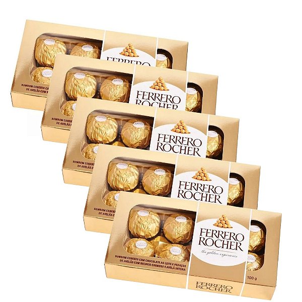 Kit 5 Bombom FERRERO ROCHER 100g - 8 un