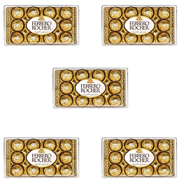 Kit 5 Bombom Ferrero Rocher 150g - 12 Un