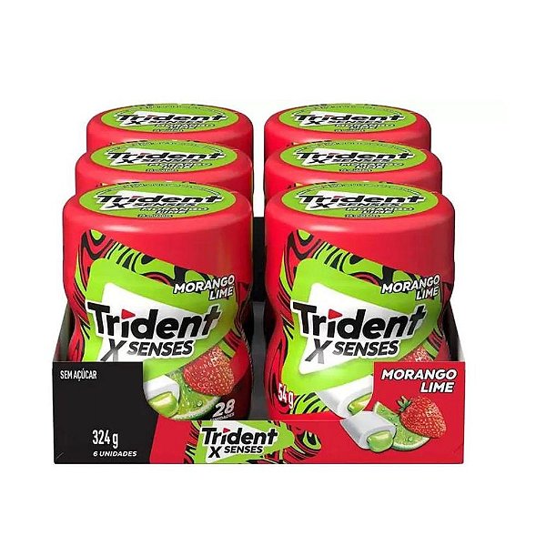Chiclete TRIDENT Pote Morango Lime 324g - c/ 6 un