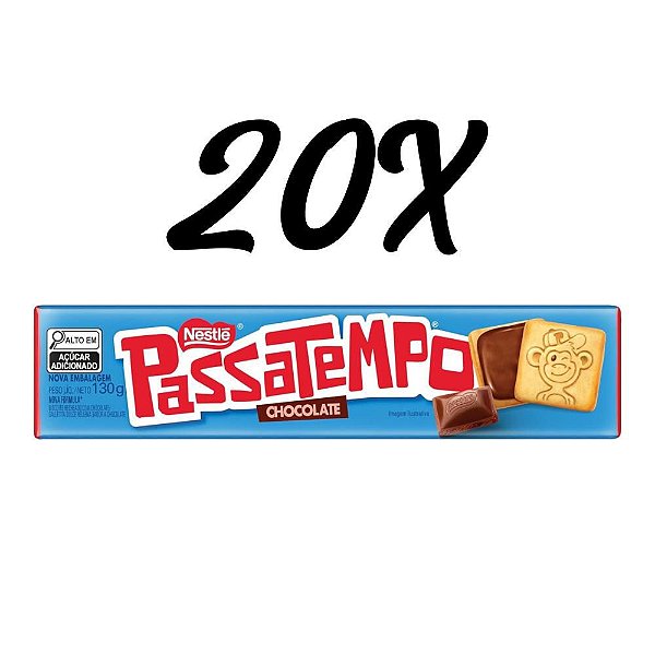 Kit 20 Biscoito recheado PASSATEMPO - 130g