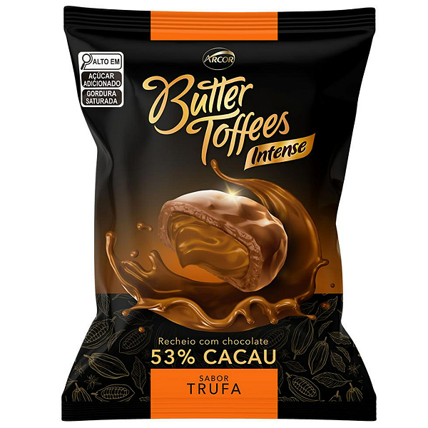 Bala BUTTER TOFFEES Intense 53% Cacau Sabor Trufa - pct. 500g