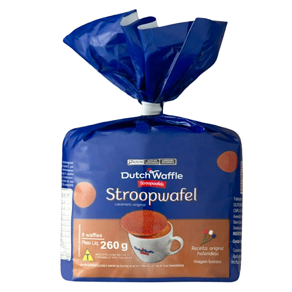 Biscoito Caramelizado Stroopwafel Dutchwaffle 260g - c/ 8 un