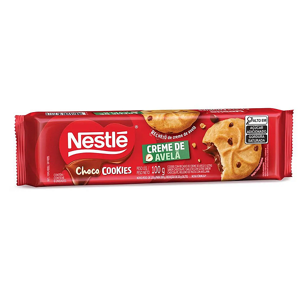 Choco Cookie Nestlé de Creme de Avelã - 100g c/ 6 un