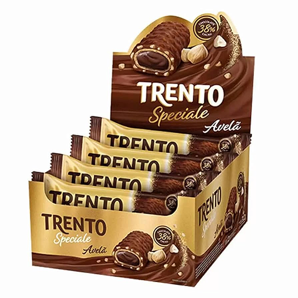 Chocolate sabor Avelã caixa com 12 unidades de 26g - Trento Speciale