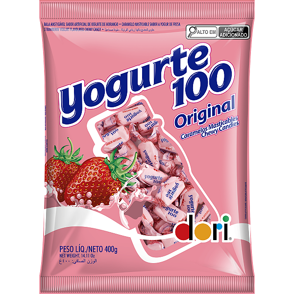 Bala mastigavel YOGURTE 100 - pct 400g