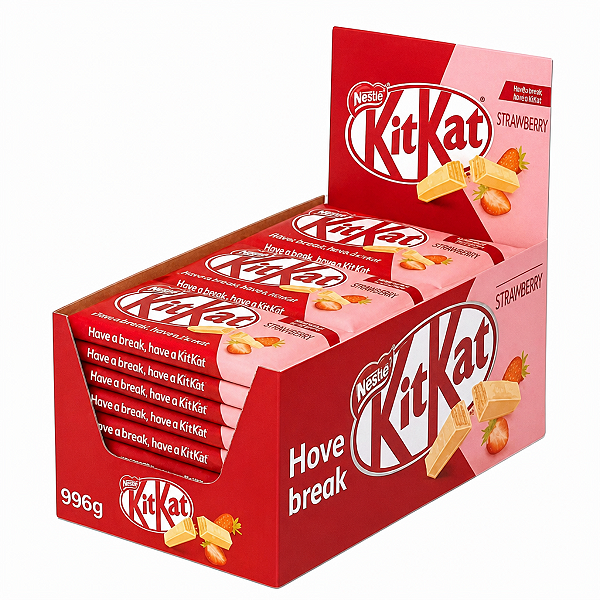 Chocolate KIT KAT CHOCOLATE AO Morango Nestle - C/ 24 un