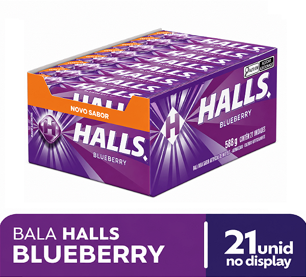 Bala HALLS Blueberry 588g - c/ 21 un