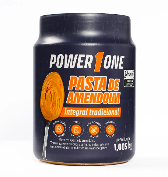 Pasta de Amendoim Power1One Integral Tradicional - 1,005 Kg