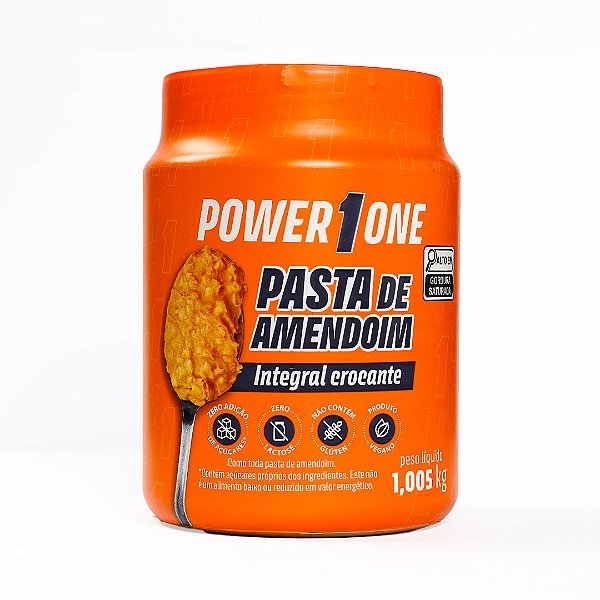 Pasta de Amendoim Power1One Integral Crocante - 1,005 Kg